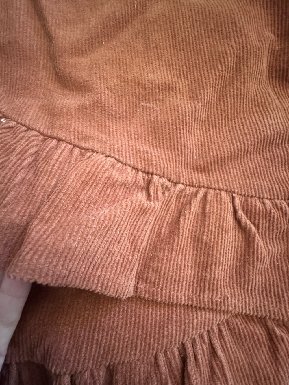 Love Riche Ruffled Corduroy Mini Skirt - Rusty Terracotta - Picture 4 of 4
